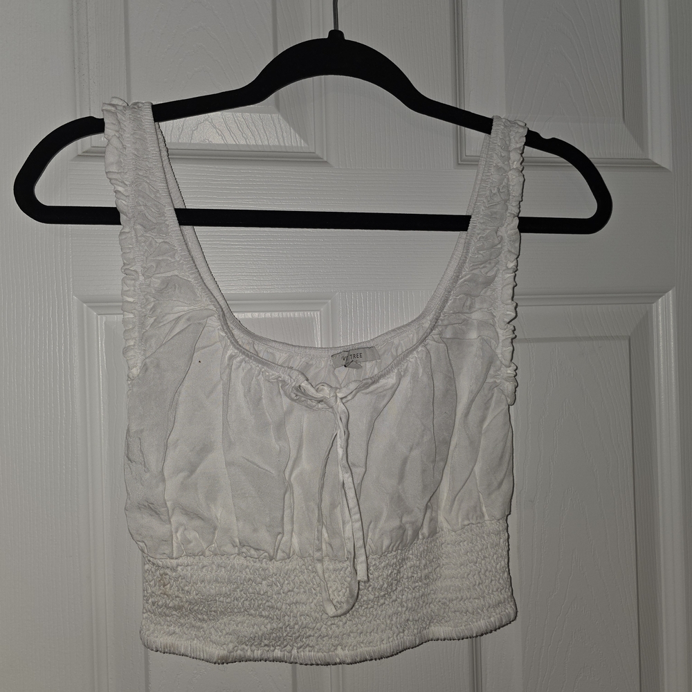 Love Tree White Sleeveless Tank Top
